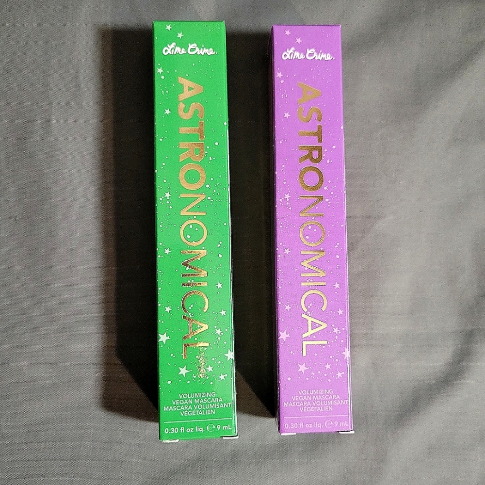 NEW Lime Crime Set Of 2 Discontinued Astronomical Purple & Green Mascaras